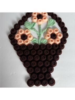 Vintage Handcrafted Floral Wall Art / trivet